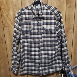 JACHS Mens 2XL Plaid Double Chest Pocket Long Sleeve Button Up Flannel